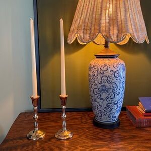 Vintage silver and copper colored candlesticks